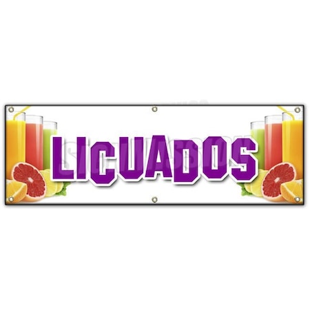 LICUADOS BANNER SIGN Smoothie Fruit Blended Beverage Latin Cold Ice